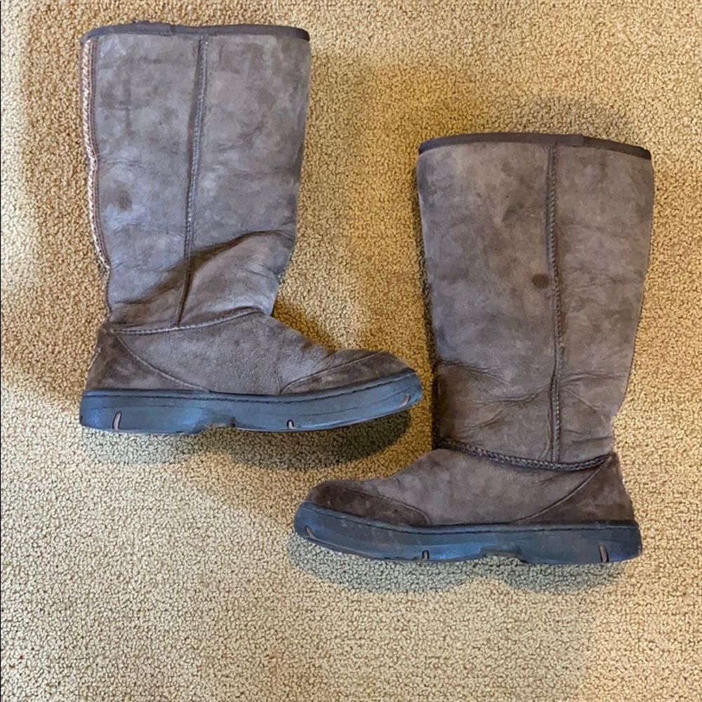 Ugh Brown Ultimate Tall Braid Boots 5340